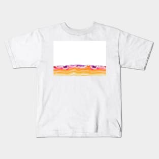 Abstract endless background, red orange agate slice striped mineral Kids T-Shirt